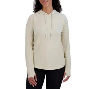 NEW Sage Collective Women's XL Beige Rib Hoodie Long Sleeve Top